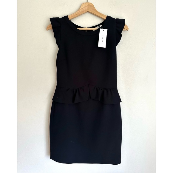 NWT • Sandro • Resonance Peplum Dress in Black - Picture 3 of 7